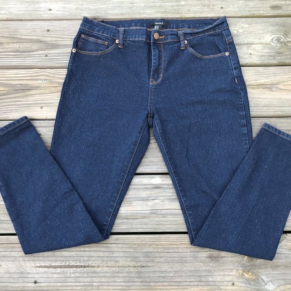 Forever 21 Denim - Forever 21 Women Jeans Dark Blue Stretched Jeans S